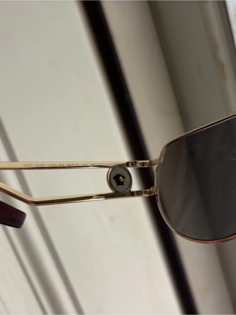 Versace Unisex Gold Frame Aviator Sunglasses with Grey Lenses